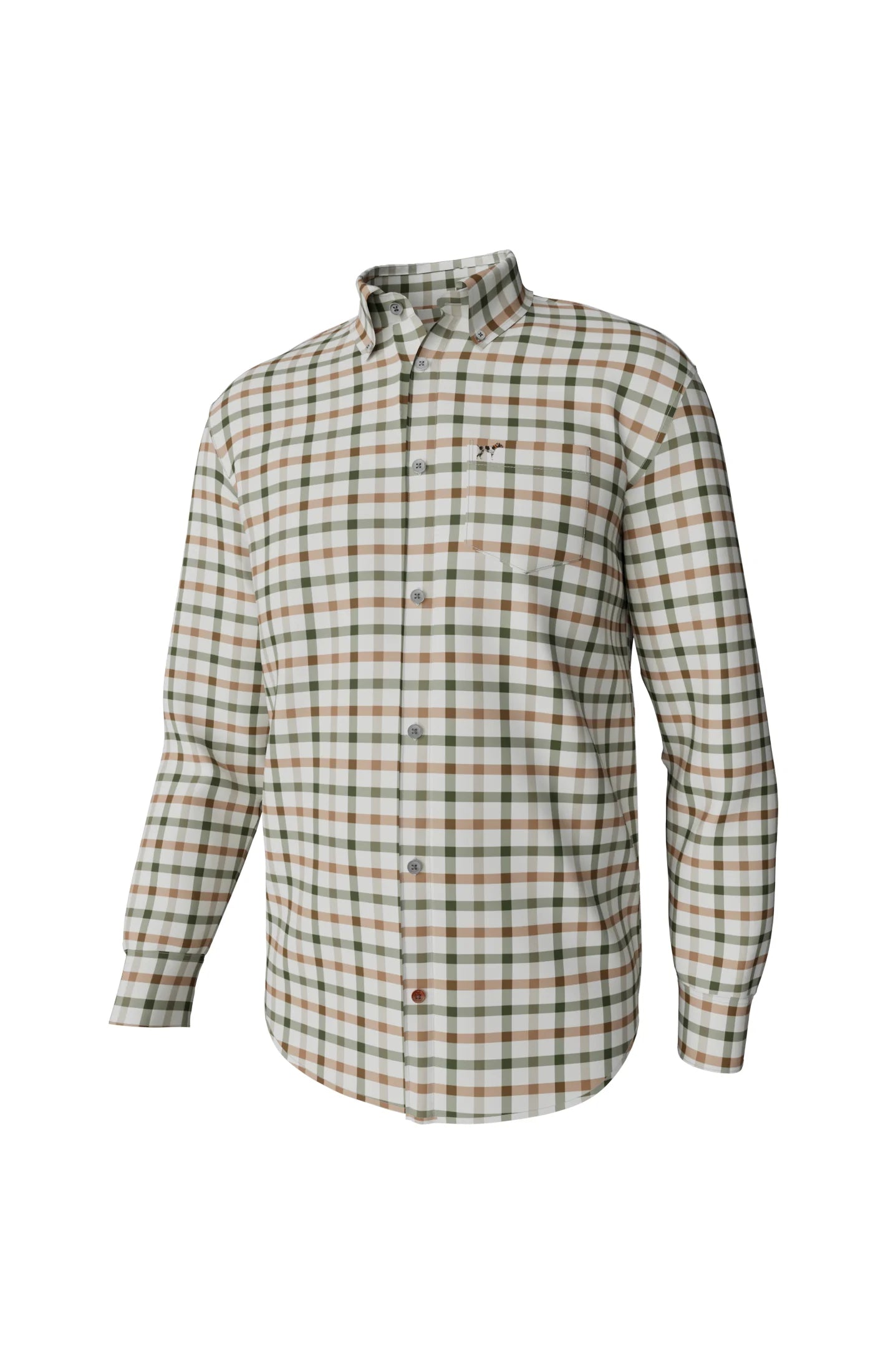 Southern Point Youth Hadley Luxe Long Sleeve Button Down Burke Tattersall in Cypress