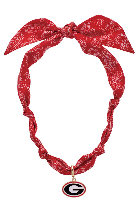 Georgia Bulldogs Logo Bandana Scarf Necklace
