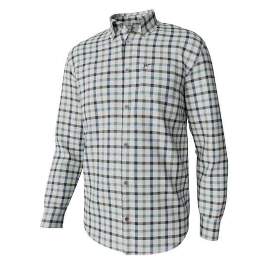 Southern Point | Hadley Luxe Button Down in Burke Tattersall - Laurel Oak