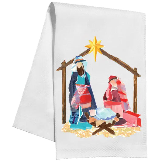 Nativity Scene in Manger Kitchen Towel
