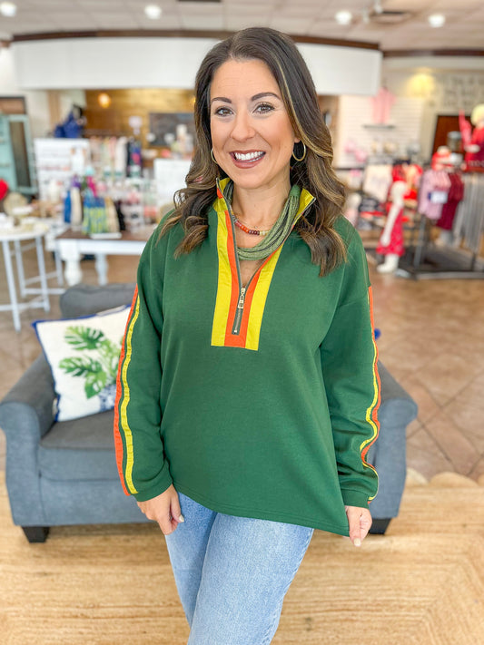 Neutral Seasons Pullover Top in Green