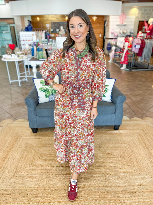 Strolling Through Fall Midi Dress