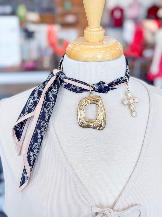 Floral Bow Twilly Scarf