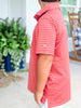 Southern Point Youth Hinton Stripe Performance Polo in Chili Oil/Laurel Oak