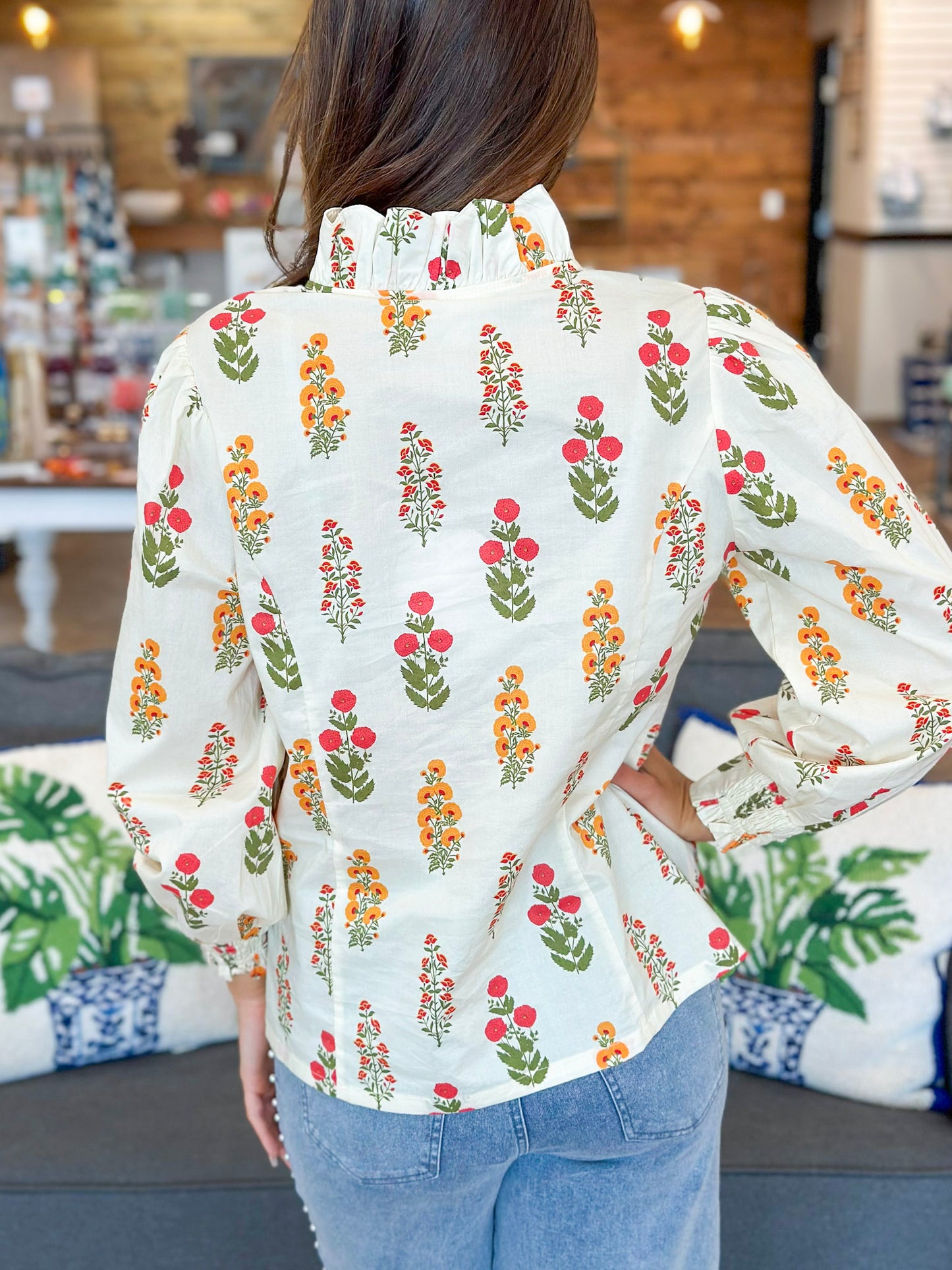 Summer to Remember Floral top in Ivory