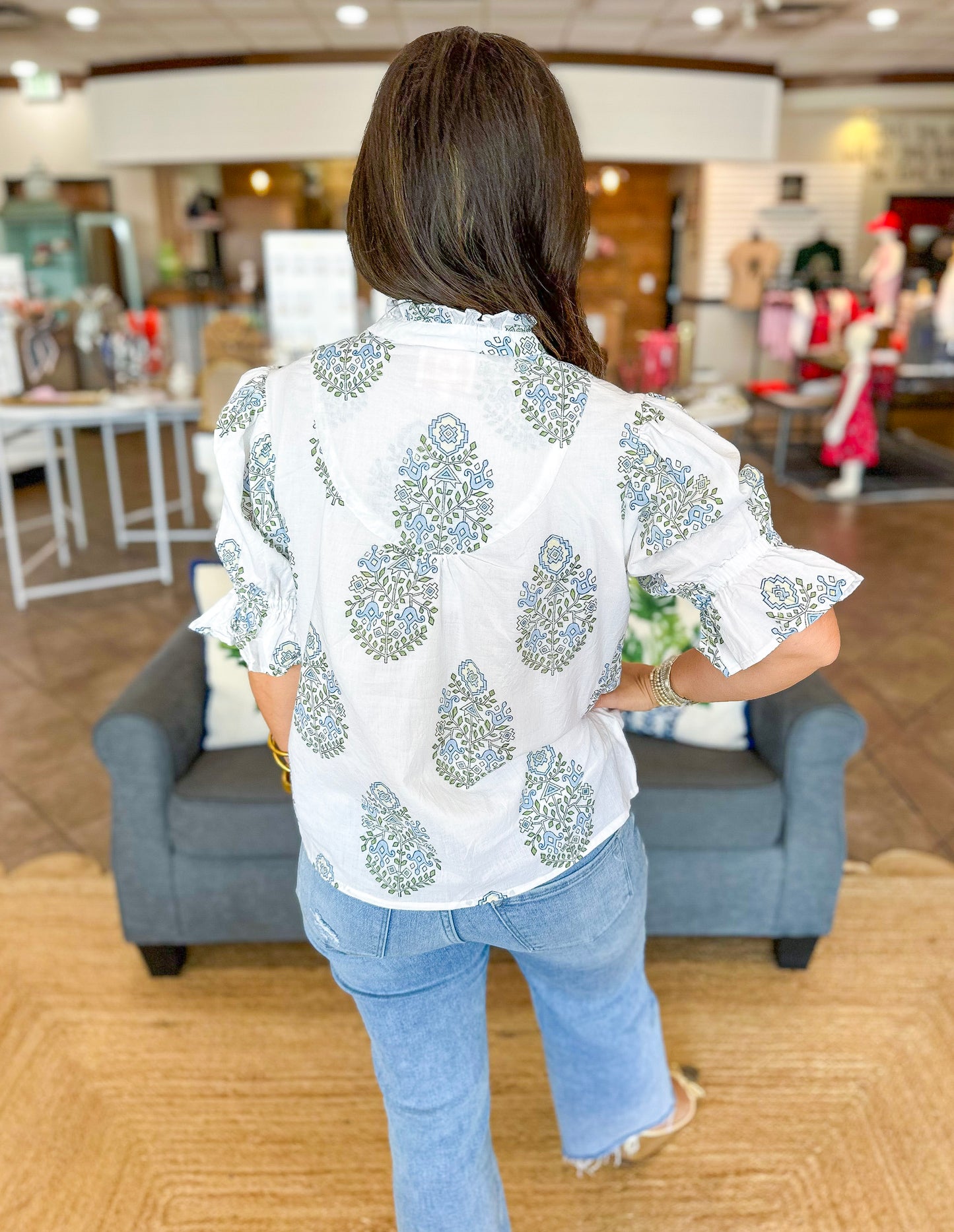 Victoria Dunn Ellie Blouse in Glacier