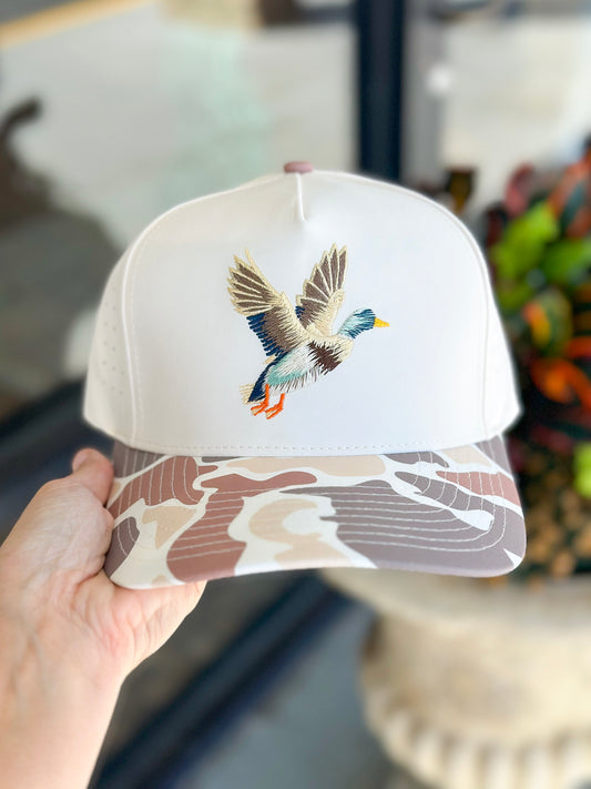 Duck Embroidered Camo Hat