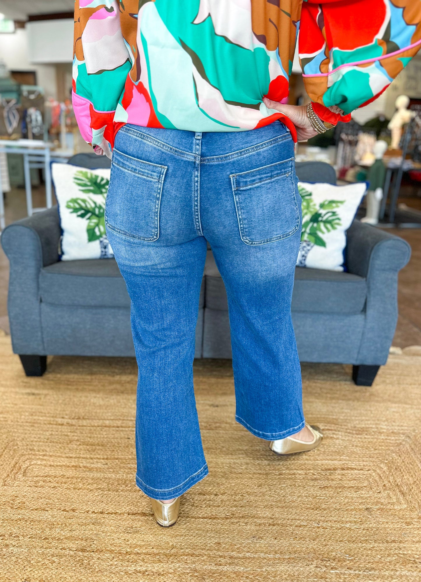 Mica High Rise Cropped Wide Leg Jeans