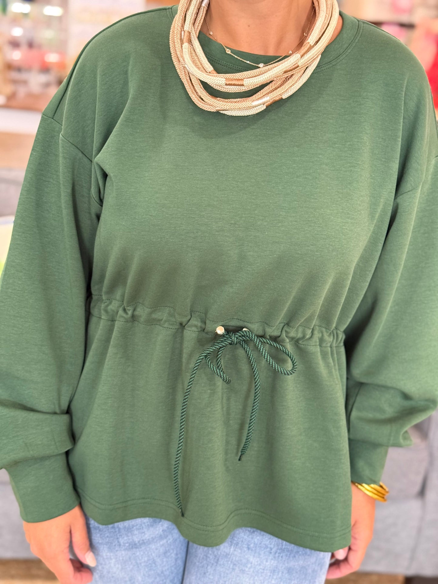 The Jetset Pullover Top in Hunter Green