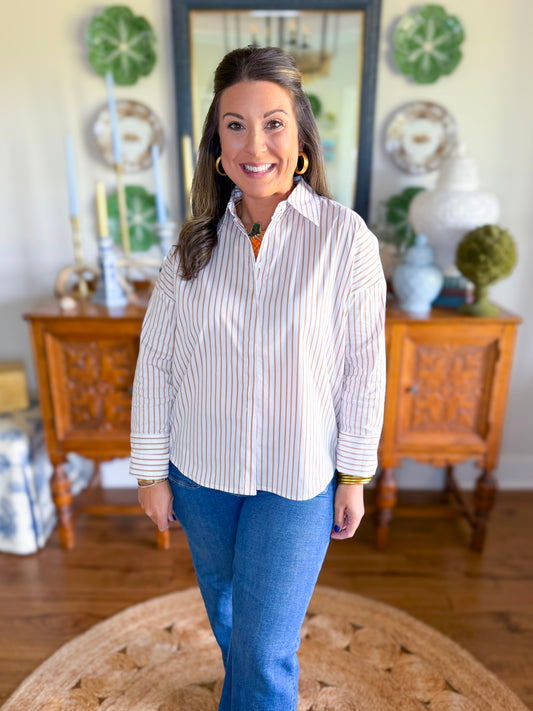 Hollis Stripe Button Down Top