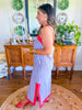 Coastal Chambray Stripe Maxi Dress