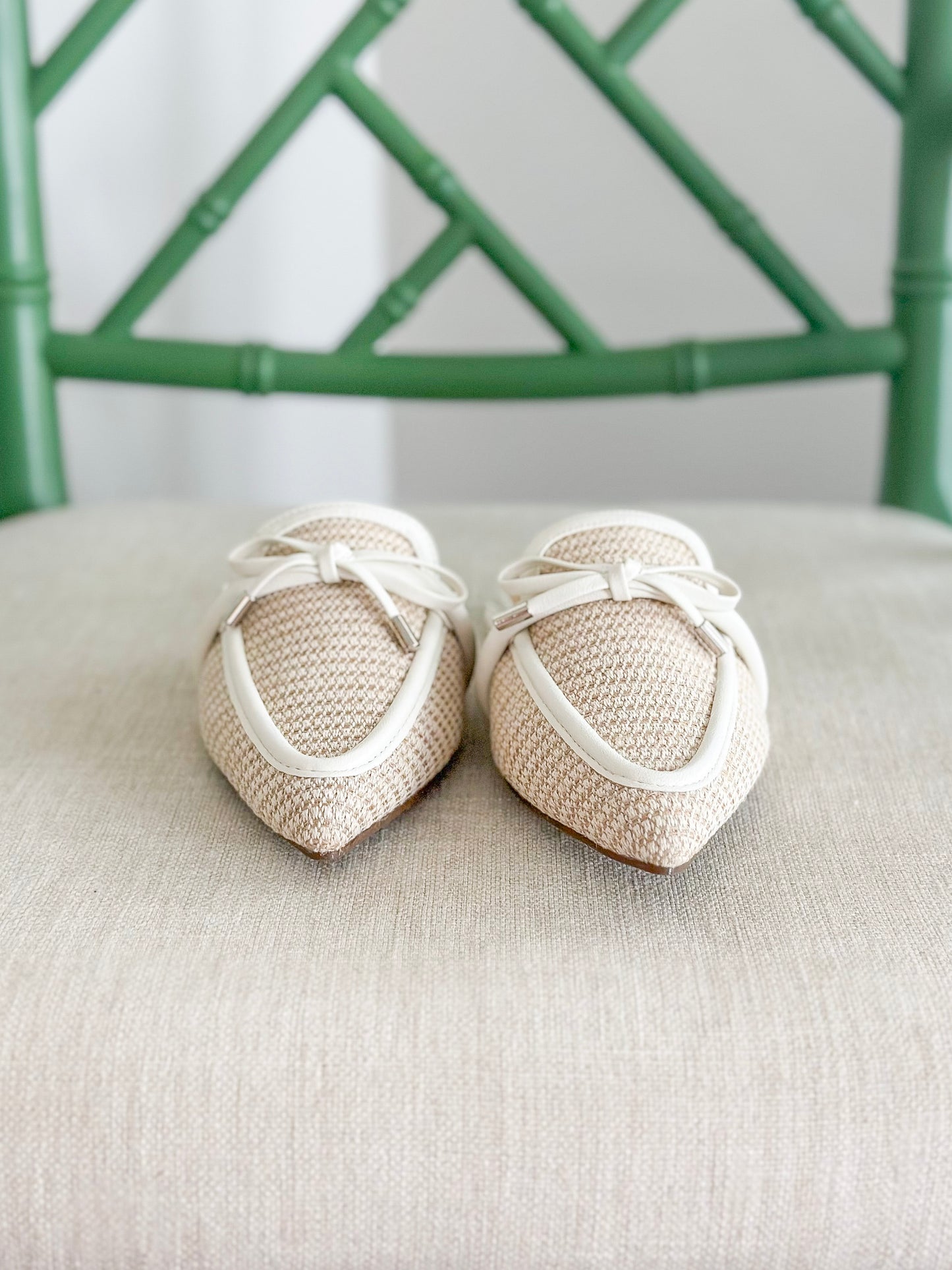The Vada Raffia Mule in Ivory Combo