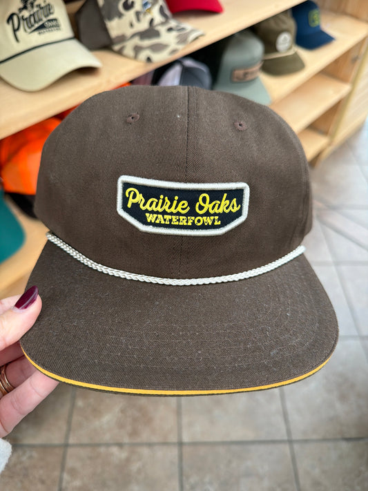 Cursive Patch Rope Hat in Olive