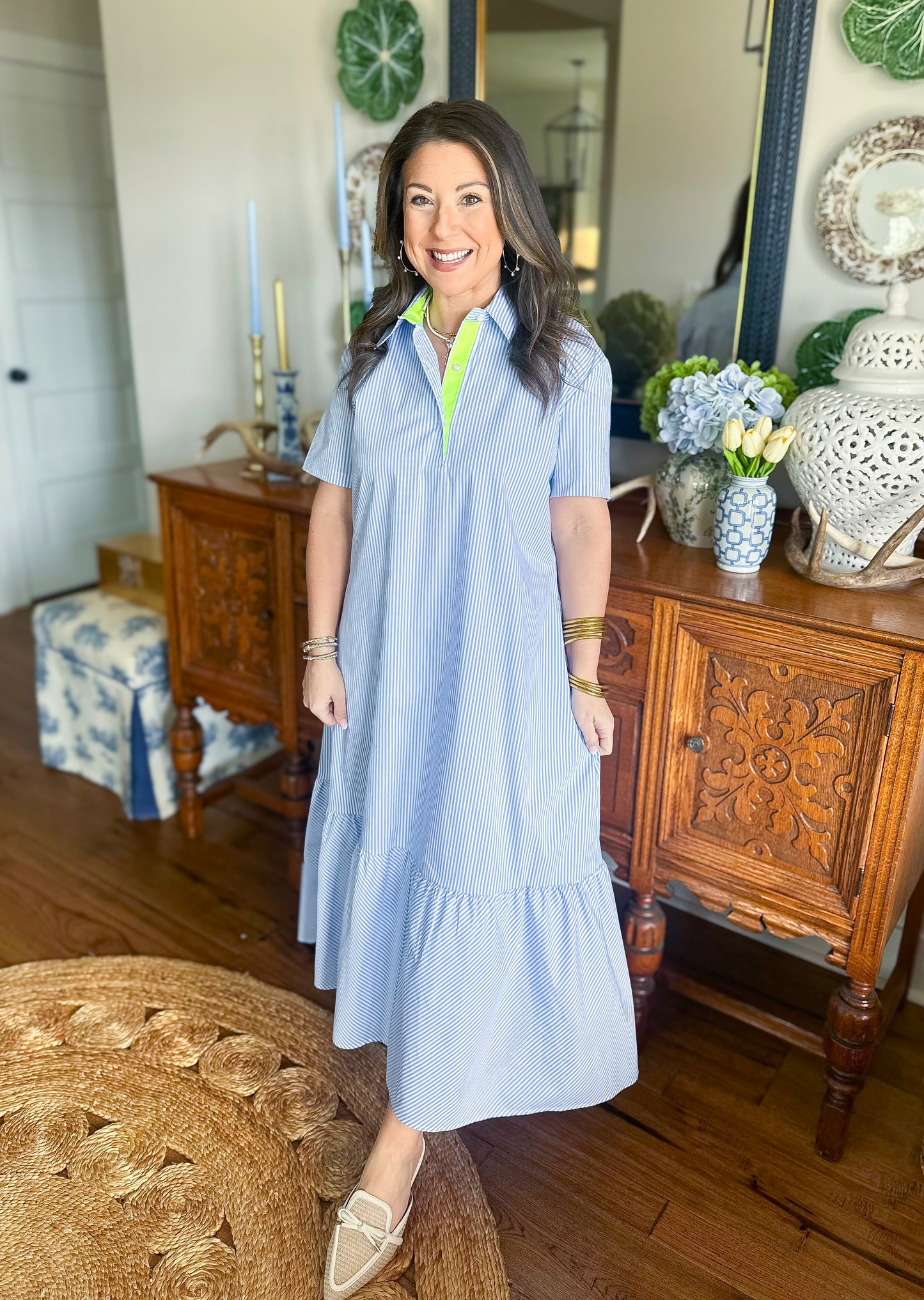 Caryn Lawn | Maddie Dress in Wedgewood