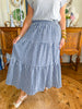 The Picnic Gingham Midi Skirt in Navy