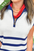 Mary Square Celia Sweater | White Stripe