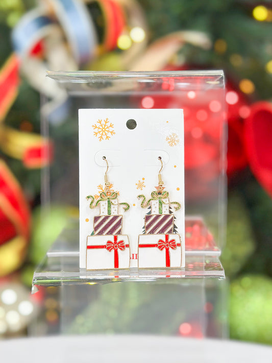 Christmas Gift Box Drop Earrings