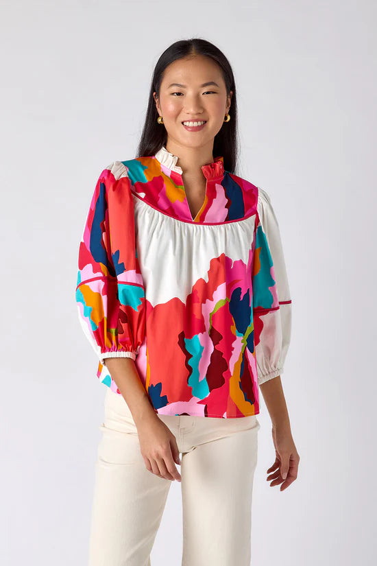 Crosby Rosie Top in Bold Bloom