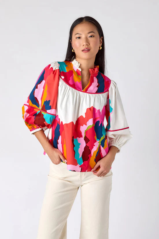 Crosby Rosie Top in Bold Bloom