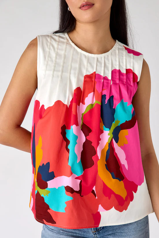 Crosby Audrey Top in Bold Bloom