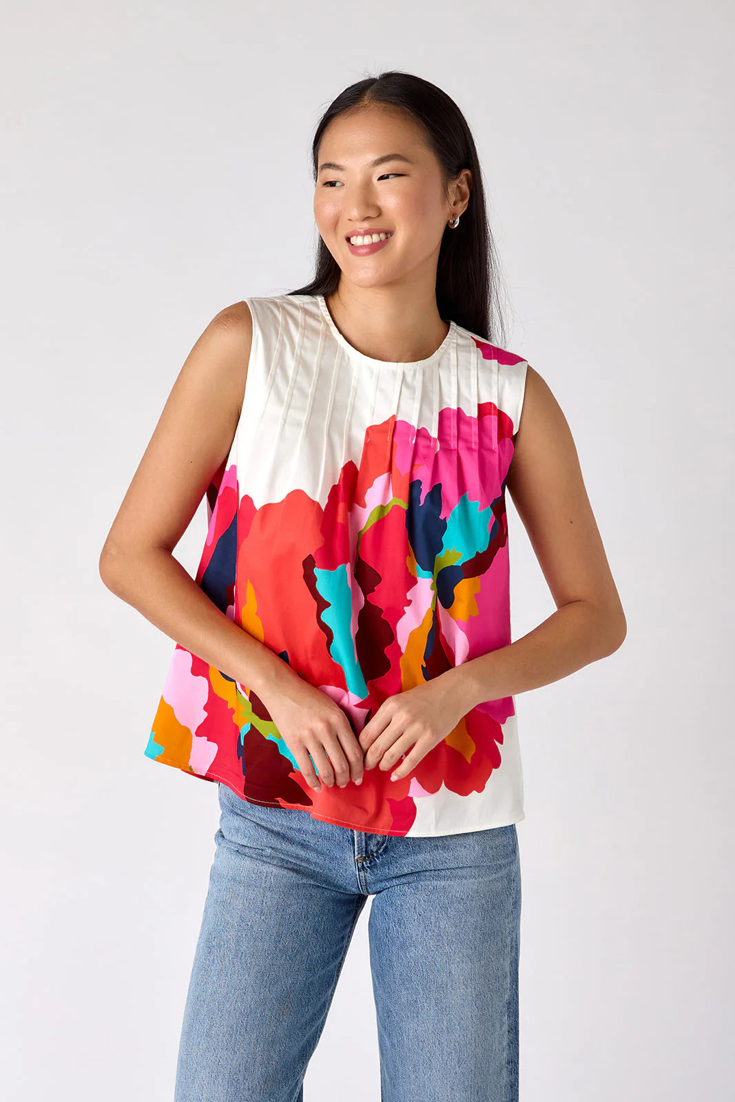 Crosby Audrey Top in Bold Bloom
