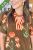 Rustic Blooms Top in Brown