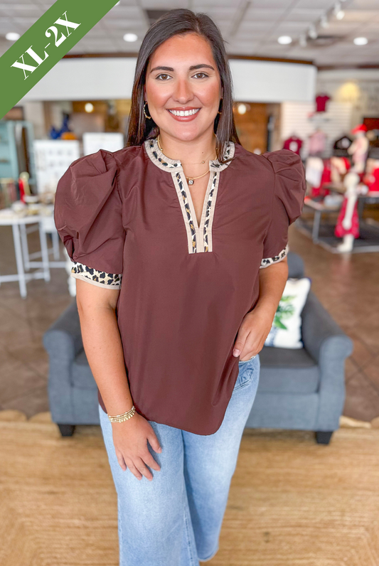 Wild For Fall Top in Brown