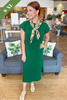 Crisp and Cozy T-shirt Dress in Green