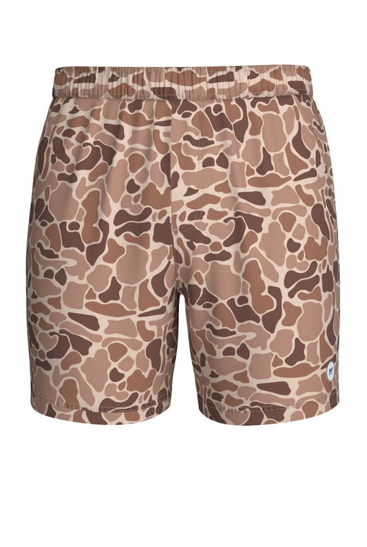 Southern Point Sun Washed Short in Camo Tan