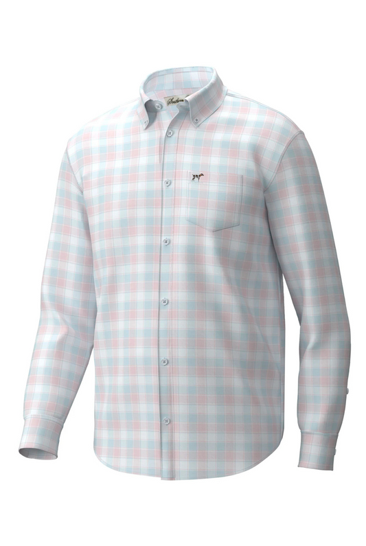 Southern Point Hadley Luxe Lite Long Sleeve Button Down in Watercolor Plaid