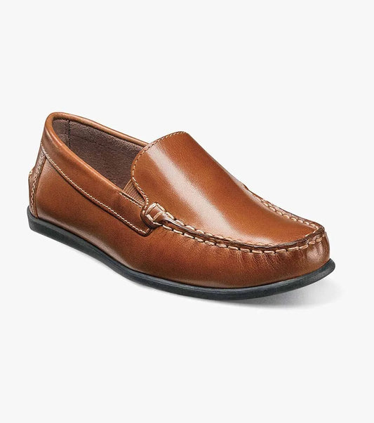 Florsheim | Jasper Jr. Boys Moc Toe Venetian Loafer in Saddle Tan