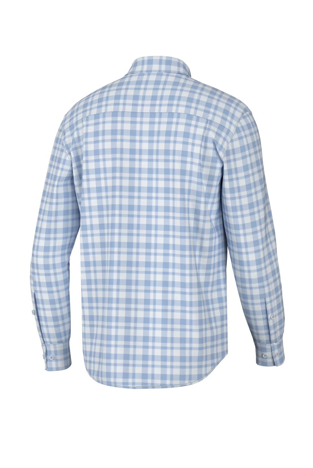 Southern Point Hadley Luxe Lite Long Sleeve Button Down in Bermuda Plaid Sky Blue