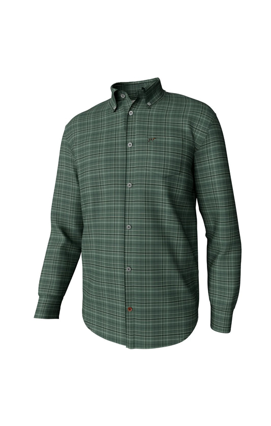 Southern Point Youth Hadley Luxe Long Sleeve Button Down Horton Plaid in Green