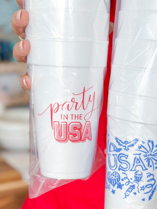 Styrofoam Cup Red Party in the USA (Set of 10)