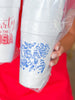 Styrofoam Cup Blue USA Toile (Set of 10)