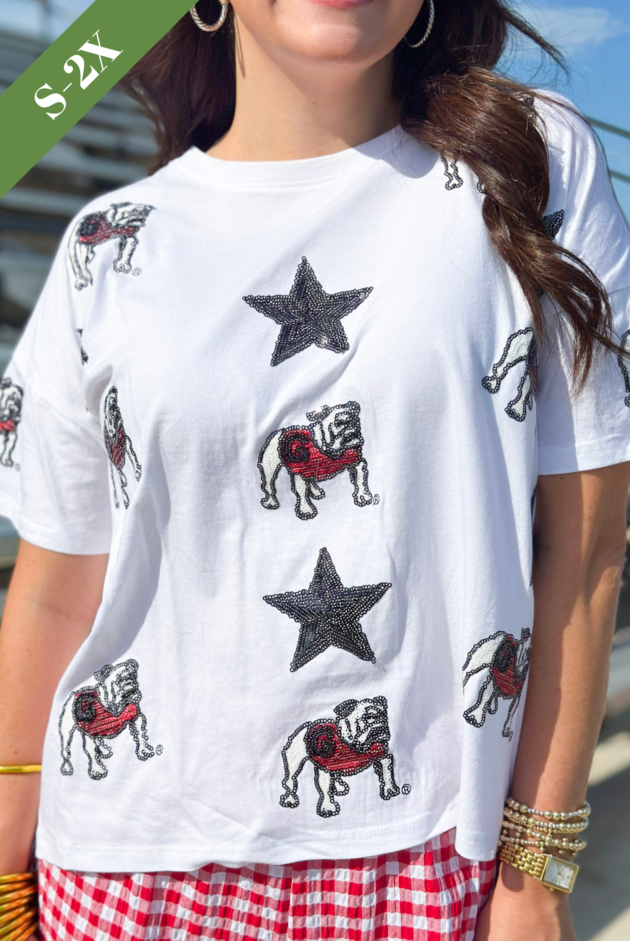 The Georgia All Over Sequin Boxy Tee