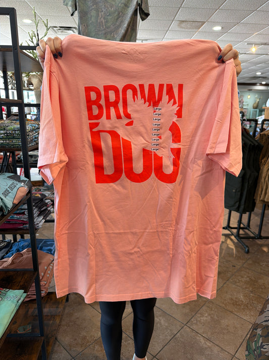 Brown Dog Flying Mallard T-Shirt in Apricot