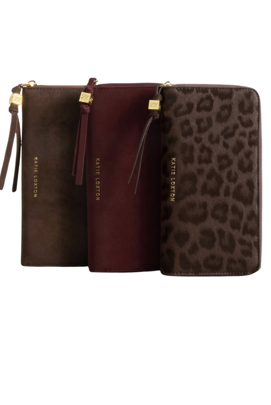 Katie Loxton | Large Wallet in Chocolate Leopard