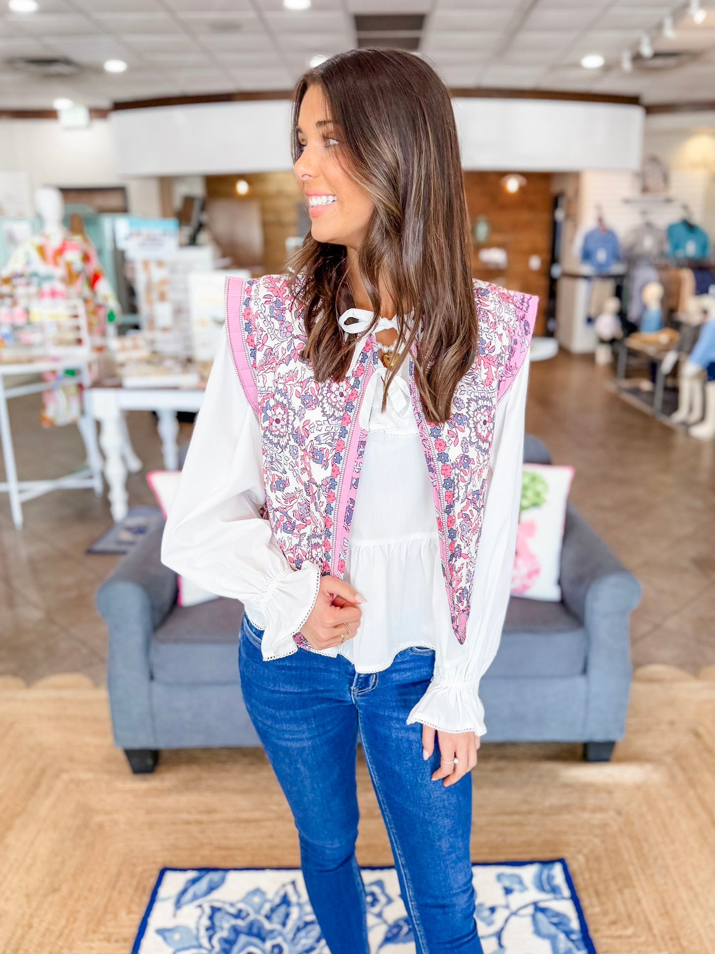 Pretty in Florals Quilted Vest