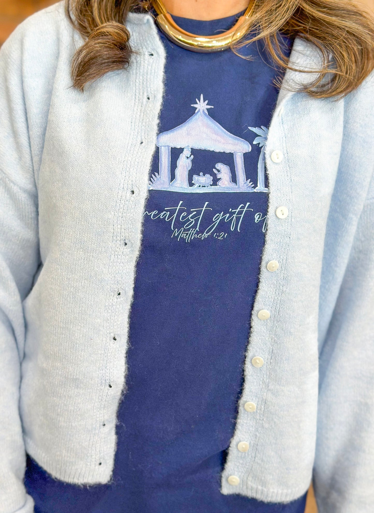 The Maren Cardigan in Baby Blue