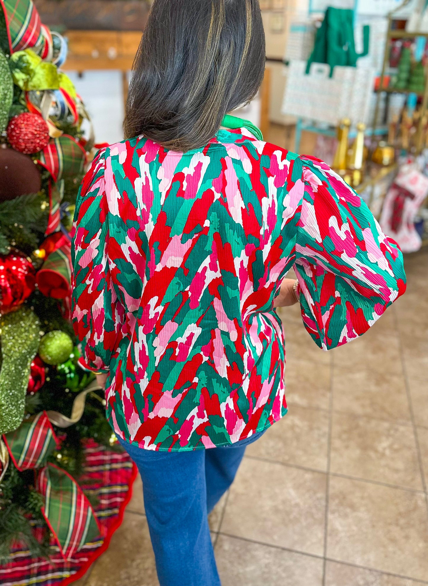 Mary Square Tamryn Top in With A Twist Pink