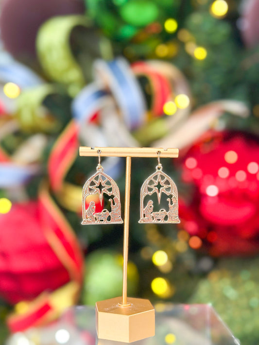 Nativity Outline Drop Earrings