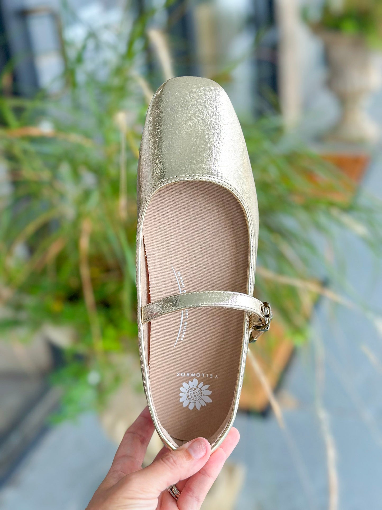 Collin Mary Jane Flat in Gold