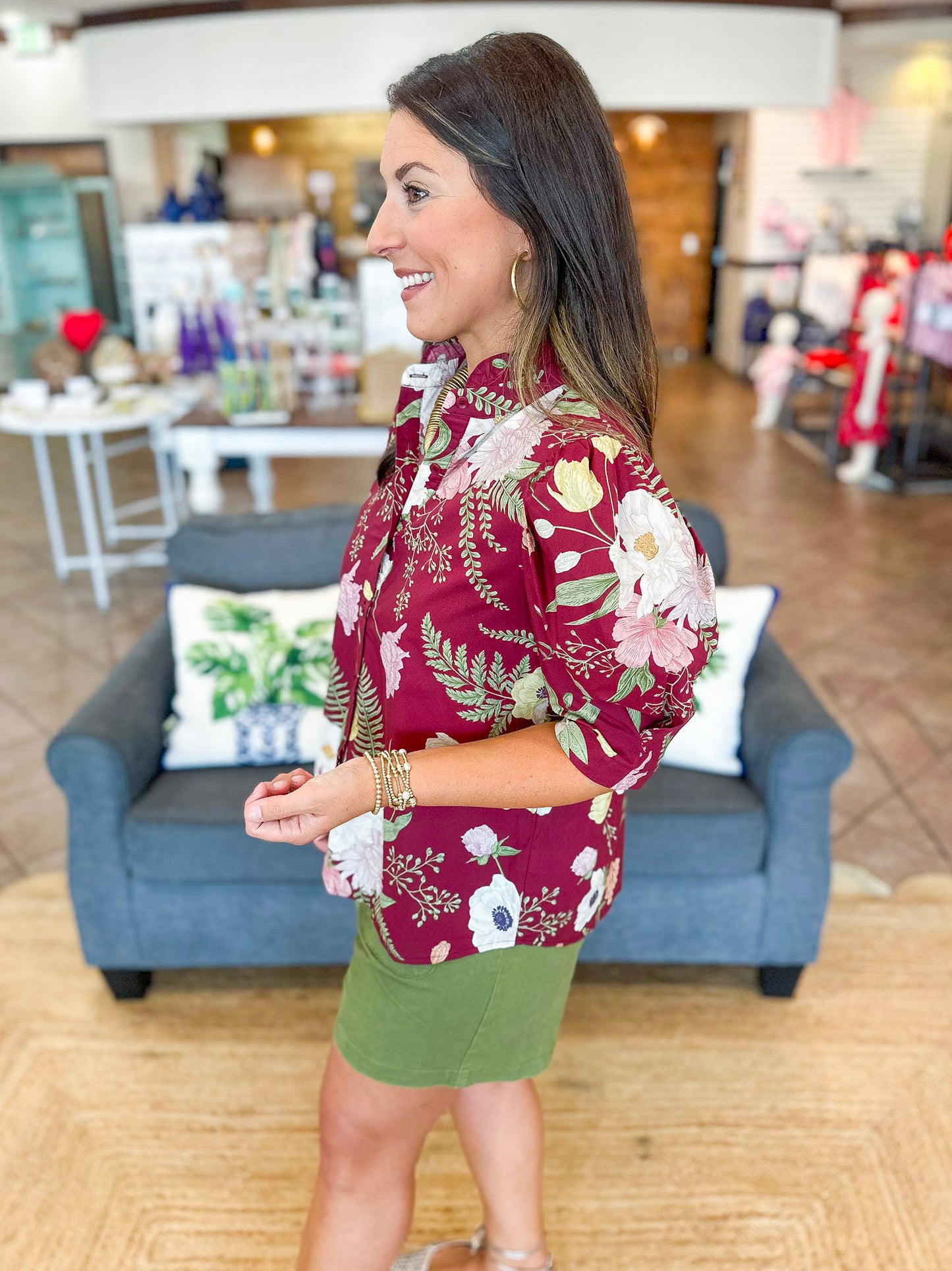 Merlot Moments Floral Top