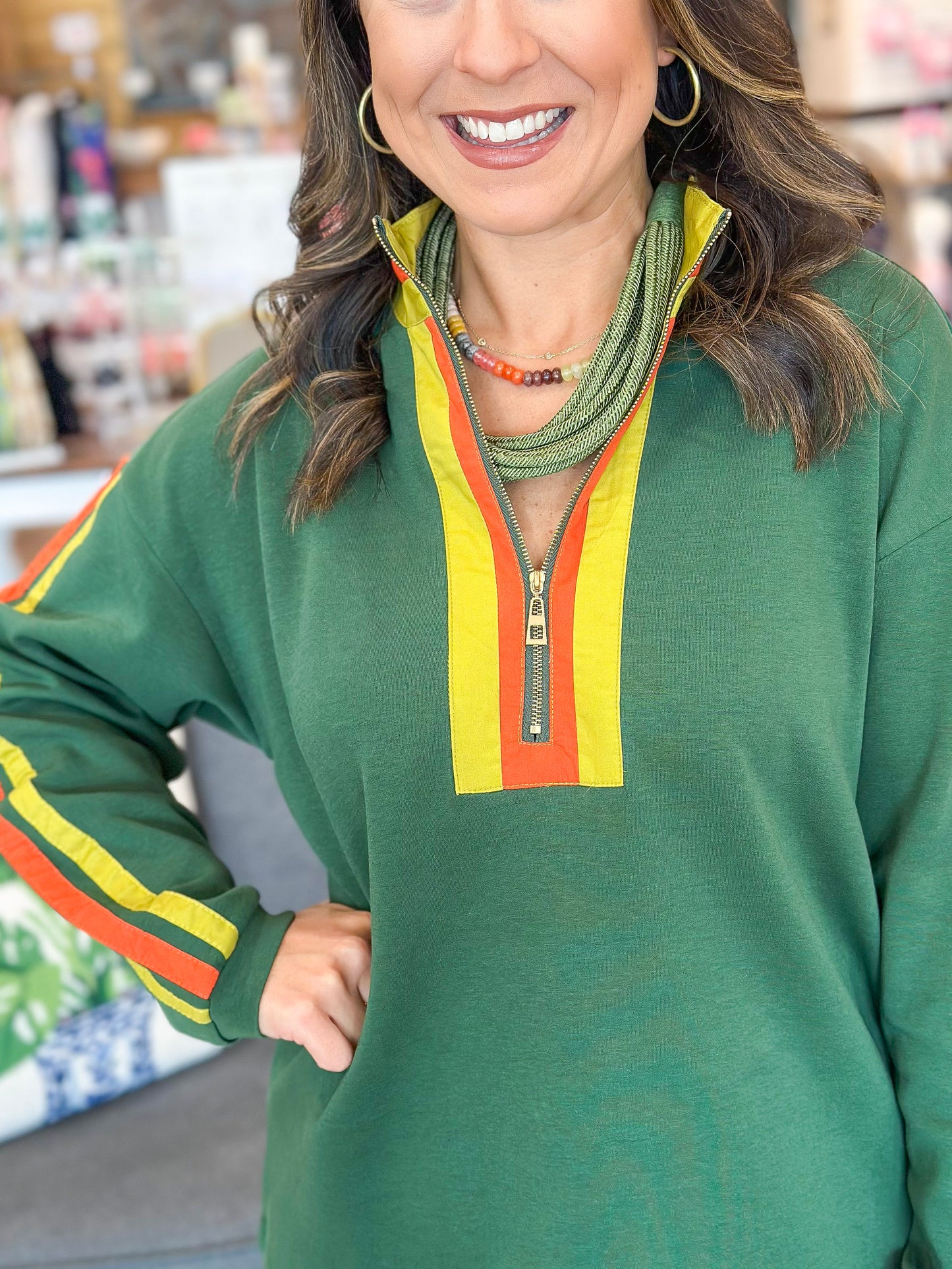 Neutral Seasons Pullover Top in Green