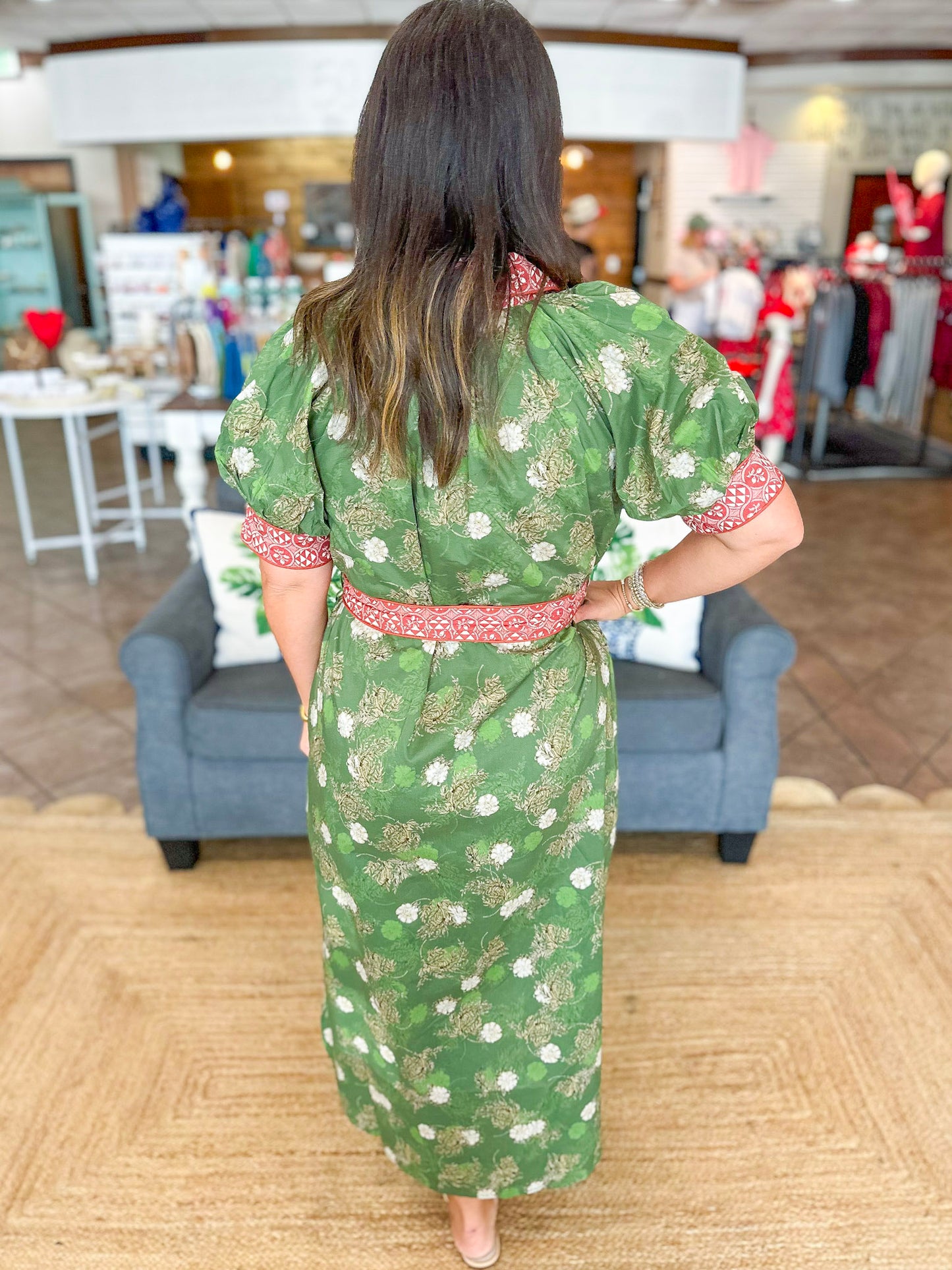 Autumn Moss Midi Dress