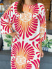 Fall Daydream Midi Dress in Fuschia
