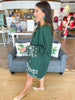Harvest Petals Mini Dress in Green