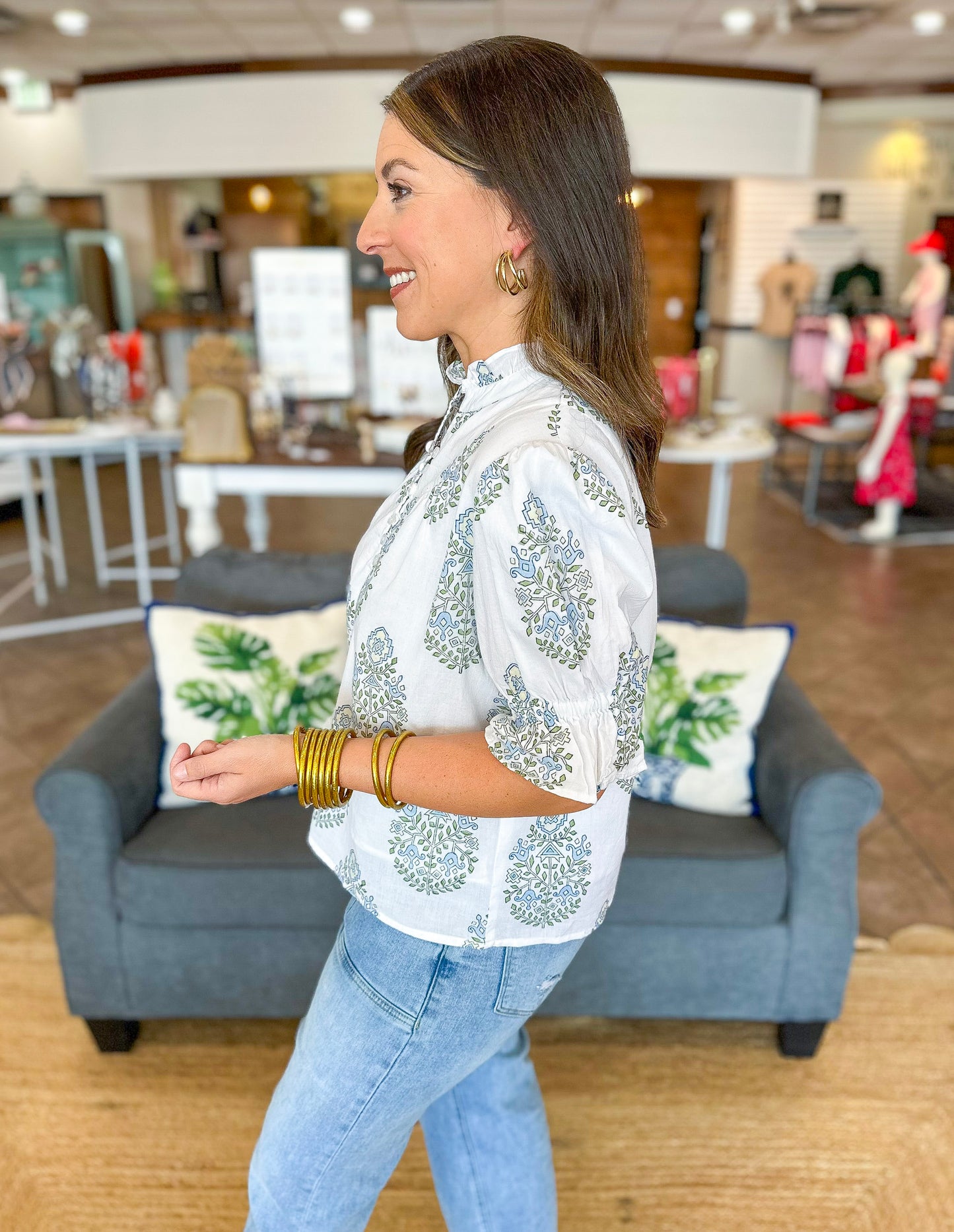Victoria Dunn Ellie Blouse in Glacier