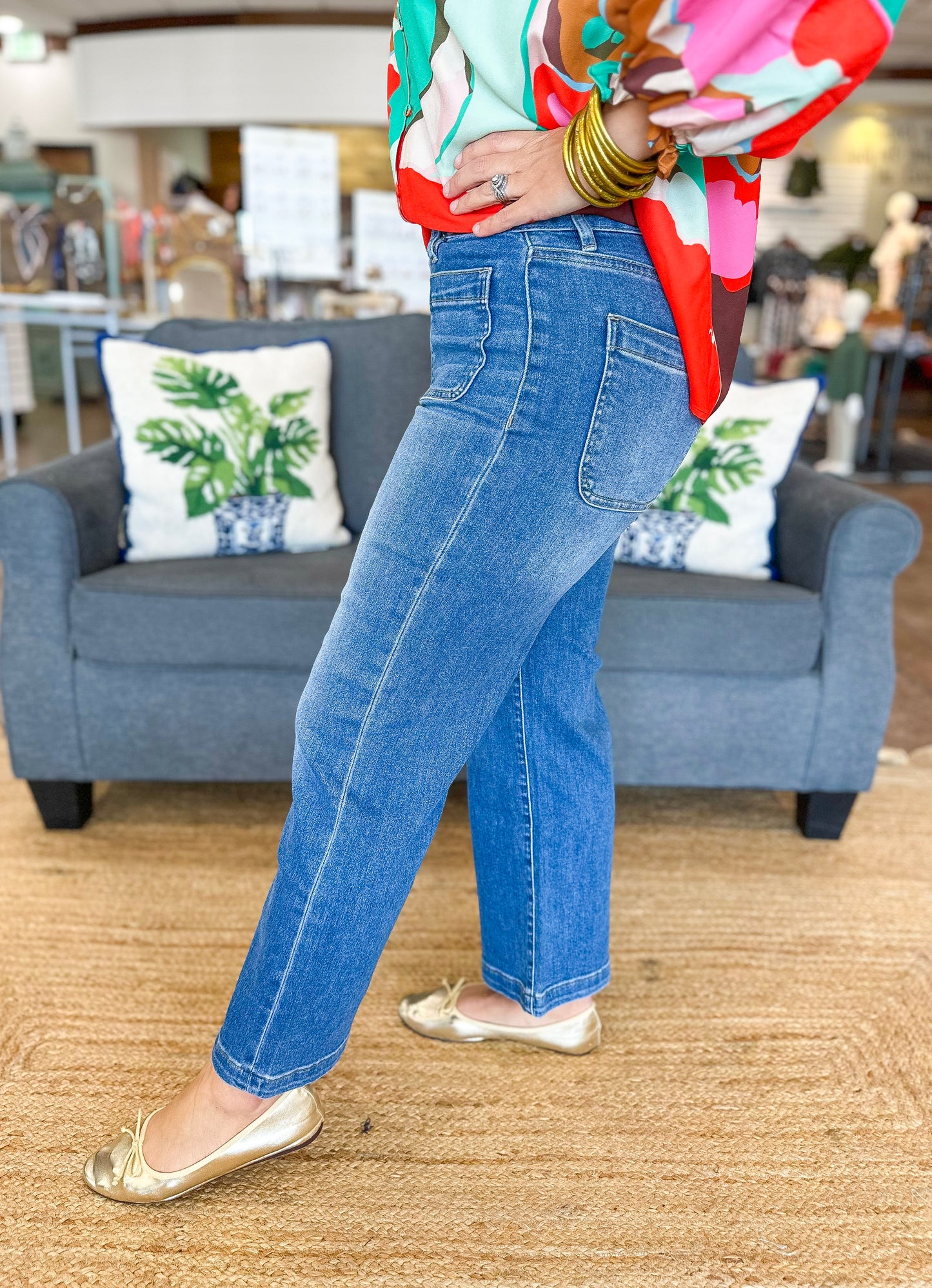 Mica High Rise Cropped Wide Leg Jeans